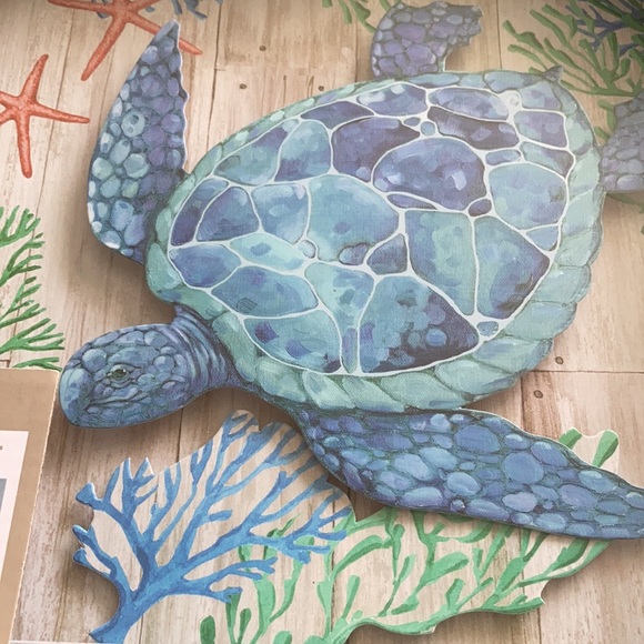 SOLD - Sea Turtle & Seahorse Framed Art - Picture 3 of 8